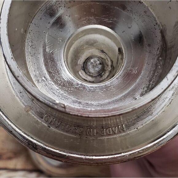 VINTAGE E.P. ZINC Silver-plated Candlestick Candle Holder Made in England - Picture 4 of 11